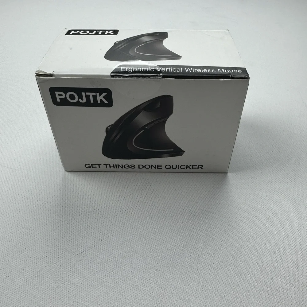 POJTK Black Ergonomic Mouse Wireless Bluetooth